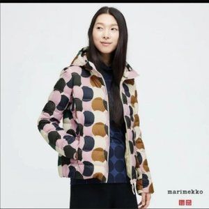 Uniqlo x Marimekko Ultra Light Down Multicolor Circle Hooded Puffer Jacket Sz S